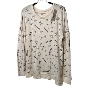 Arizona Jean Co Mens XXL Sweatshirt Off White Western Celestial Graphic NWT